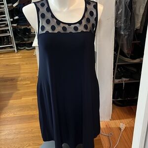 NWT Nina Leonard navy polkadot dress with jacket